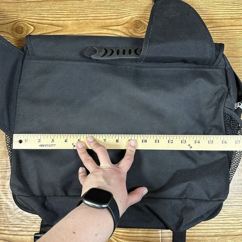 EASTPORT Messenger‎ Laptop Bag Black Nylon 16” wide x 14” tall x 4” deep